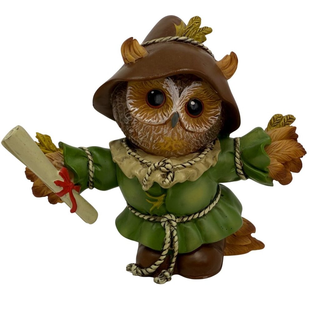 The Wizard Of Oz SCARECROW‎ Owl Figurine With Brain Certificate Vintage 2015